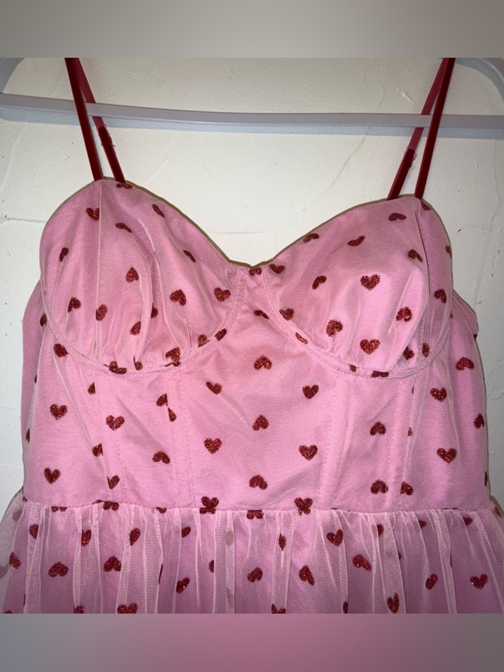 Betsey Johnson Pink Heart Print Midi Dress - Picture 6 of 13